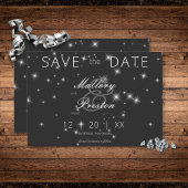 Save The Date Mariage d'étincelle d'hiver noir au charbon modern