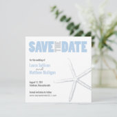 Save The Date Mariage d'étoiles de mer bleu et gris Enregistrer (Debout devant)