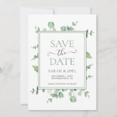 Save The Date Mariage d'eucalyptus (Devant)
