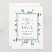 Save The Date Mariage d'eucalyptus (Devant / Derrière)