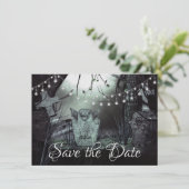 Save The Date Mariage d'Halloween gothique du cimetière (Debout devant)