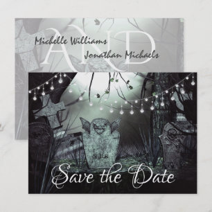 Save The Date Mariage d'Halloween gothique du cimetière