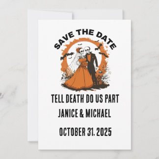 Save The Date Mariage d'Halloween orange Enregistrer la date