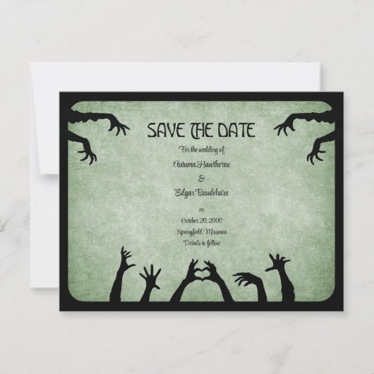 Save The Date Mariage d'Halloween Zombie Horreur (Devant)