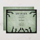 Save The Date Mariage d'Halloween Zombie Horreur (Devant / Derrière)