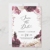 Save The Date Mariage d'herbe Boho Pampas (Devant)