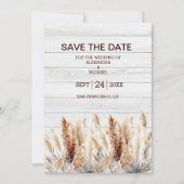 Save The Date Mariage d'herbe Pampas d'automne (Devant)