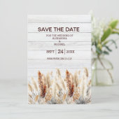 Save The Date Mariage d'herbe Pampas d'automne (Debout devant)