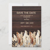 Save The Date Mariage d'herbe Pampas d'automne (Devant)