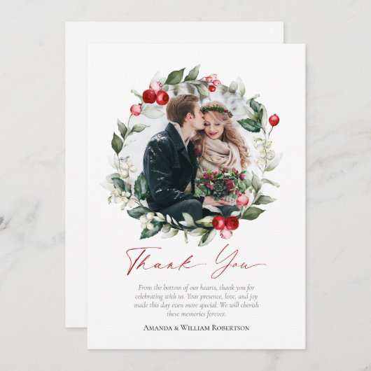 Save The Date Mariage d'hiver avec Touch Festif (Devant / Derrière)