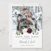 Save The Date Mariage d'hiver de Noël élégant (Devant)