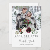 Save The Date Mariage d'hiver de Noël élégant (Devant / Derrière)
