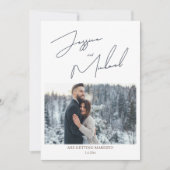 Save The Date Mariage d'hiver Dusty Blue Photo Script (Devant)