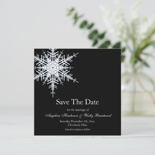 Save The Date Mariage d'hiver Enregistrer la date (Debout devant)