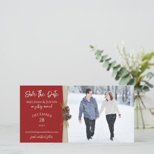 Save The Date Mariage d'hiver Enregistrer la photo de la date (Debout devant)