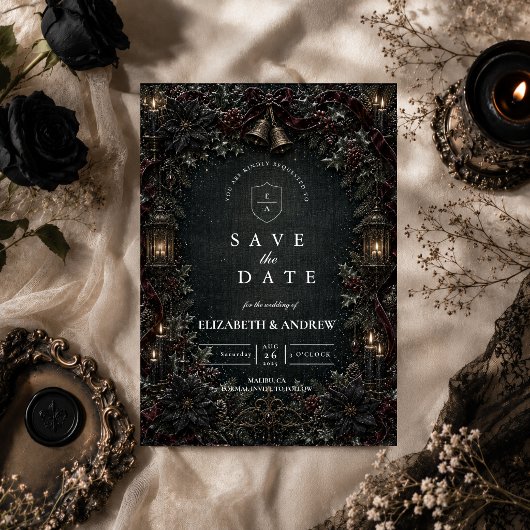 Save The Date Mariage d'hiver gothique goth