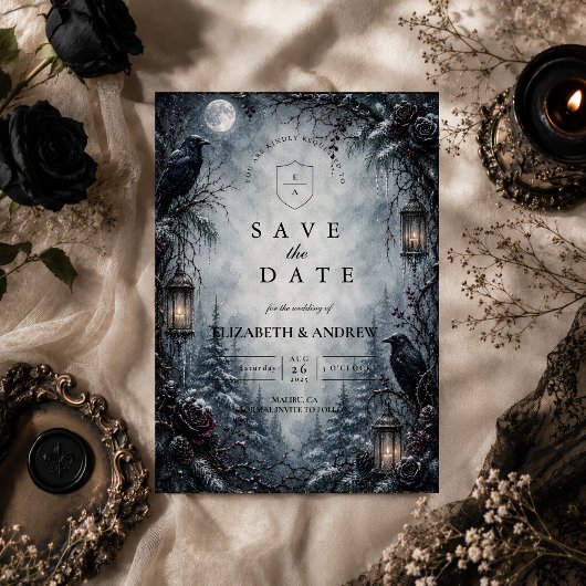 Save The Date Mariage d'hiver gothique romantique