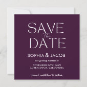 Save The Date Mariage d'hiver magenta floral vif et audacieux (Dos)