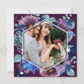 Save The Date Mariage d'hiver magenta floral vif et audacieux (Devant)