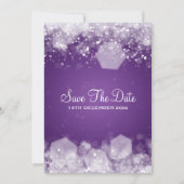 Save The Date Mariage d'hiver Nuit étincelante violet (Devant)