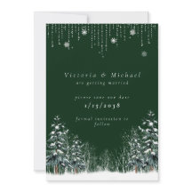 Mariage d'hiver Pins Arbres Snowflakes