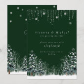 Save The Date Mariage d'Hiver Pins Flocons de Neige (Devant / Derrière)