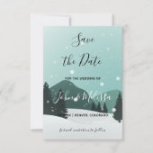 Save The Date Mariage d'hiver romantique Forêt de neige et monta (Devant)