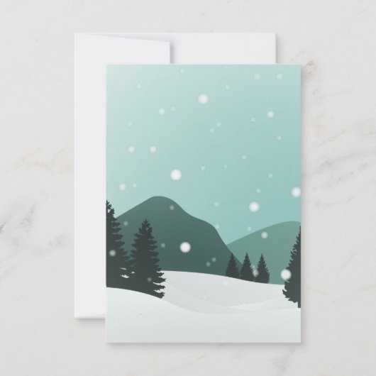 Save The Date Mariage d'hiver romantique Forêt de neige et monta (Dos)