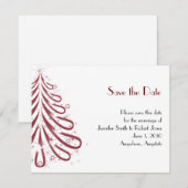 Save The Date Mariage d'hiver rouge et blanc Enregistrer la date (Devant / Derrière)