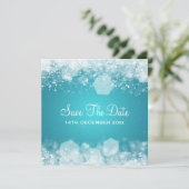 Save The Date Mariage d'hiver Sparkling Nuit Bleue (Debout devant)