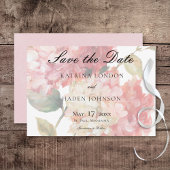 Save The Date Mariage d'hydrangée rose moderne
