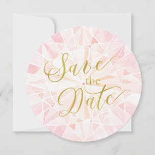 Save The Date Mariage Diamant Rose Enregistrer La Date
