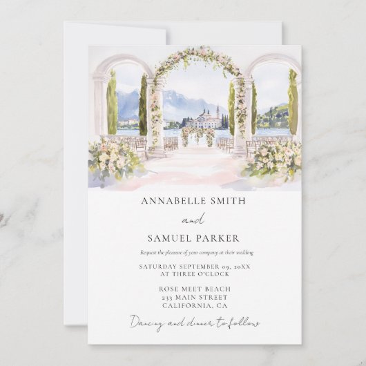 Save The Date Mariage d'illustration de l'aquarelle (Devant)