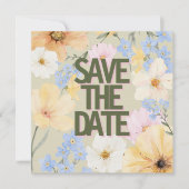 Save The Date Mariage d'illustration florale aquarelle (Devant)