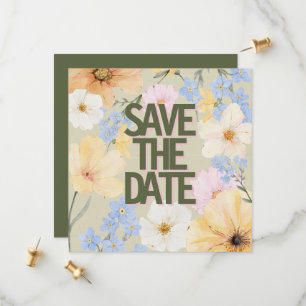 Save The Date Mariage d'illustration florale aquarelle