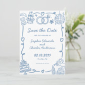 Save The Date Mariage d'illustrations Jouer Whimsical Main tiré (Debout devant)