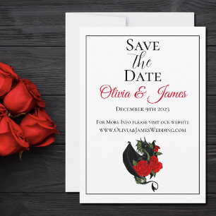 Save The Date Mariage d'Imaginaire Black Dragon Red Roses