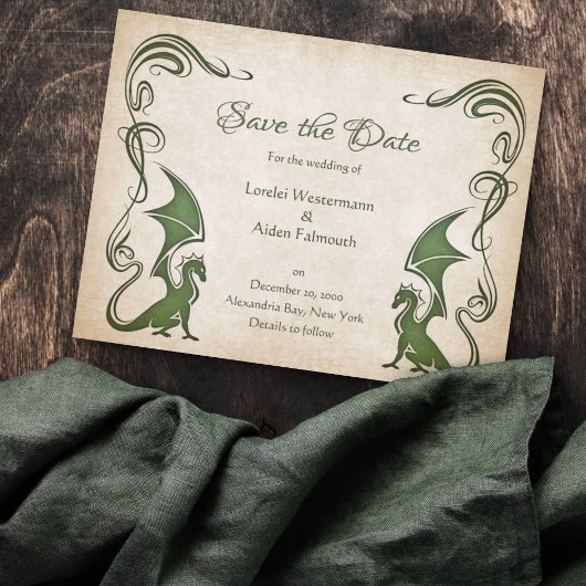 Save The Date Mariage d'Imaginaire médiéval Dragon