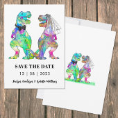 Save The Date Mariage Dinosaure coloré