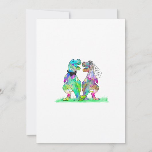 Save The Date Mariage Dinosaure coloré (Dos)