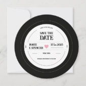 Save The Date Mariage Disque Vinyle Unique Rétro Enregistrer la (Devant)