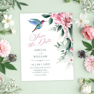 Save The Date Mariage d'oiseau floral aquarelle