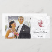 Save The Date Mariage d'oiseaux et de fleurs Enregistrer la date (Devant / Derrière)