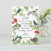 Save The Date Mariage d'oiseaux néo-zélandais (Debout devant)