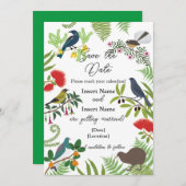 Save The Date Mariage d'oiseaux néo-zélandais (Devant / Derrière)