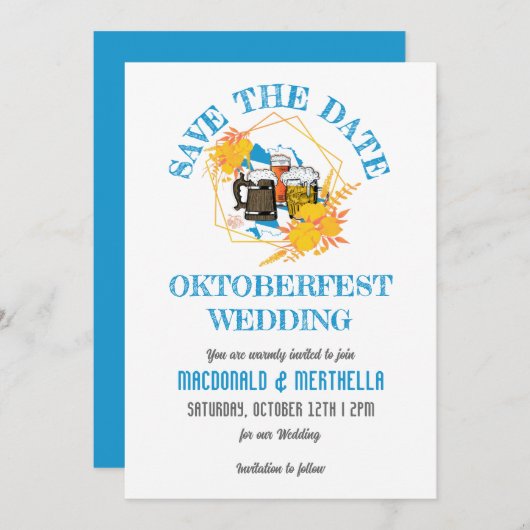 SAVE THE DATE MARIAGE D'OKTOBERFEST (Devant / Derrière)