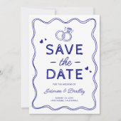 Save The Date Mariage Doodle Fantaisiste (Devant)