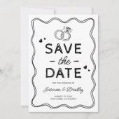 Save The Date Mariage Doodle Fantaisiste (Devant)