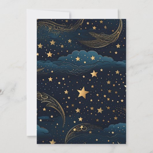 Save The Date Mariage d'or céleste Crescent Moon (Dos)