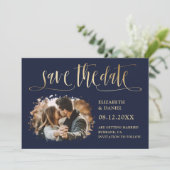 Save The Date Mariage d'or de la Marine moderne Photo Enregistre (Debout devant)